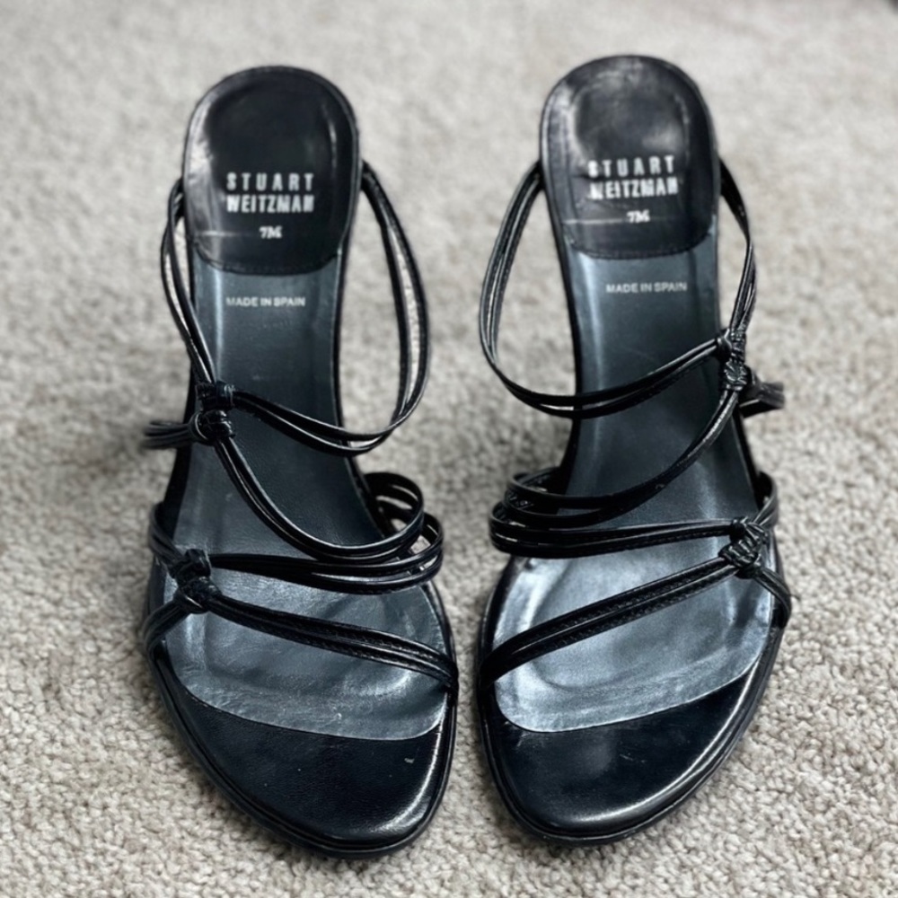 Stuart Weitzman Black Strappy Heels - Picture 2 of 4